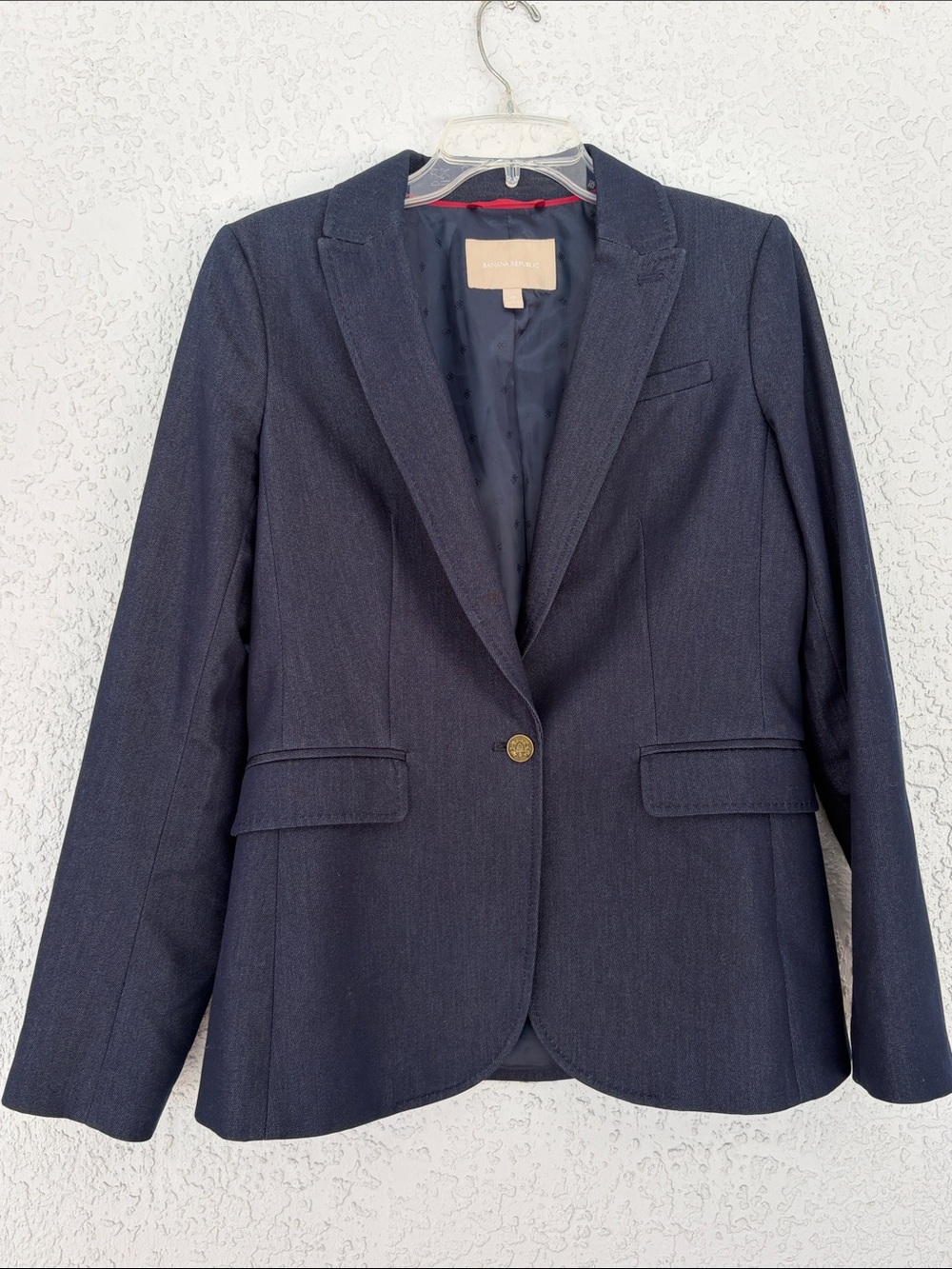 Banana Republic Dark Navy Tailored Single-Button Blazer size 10